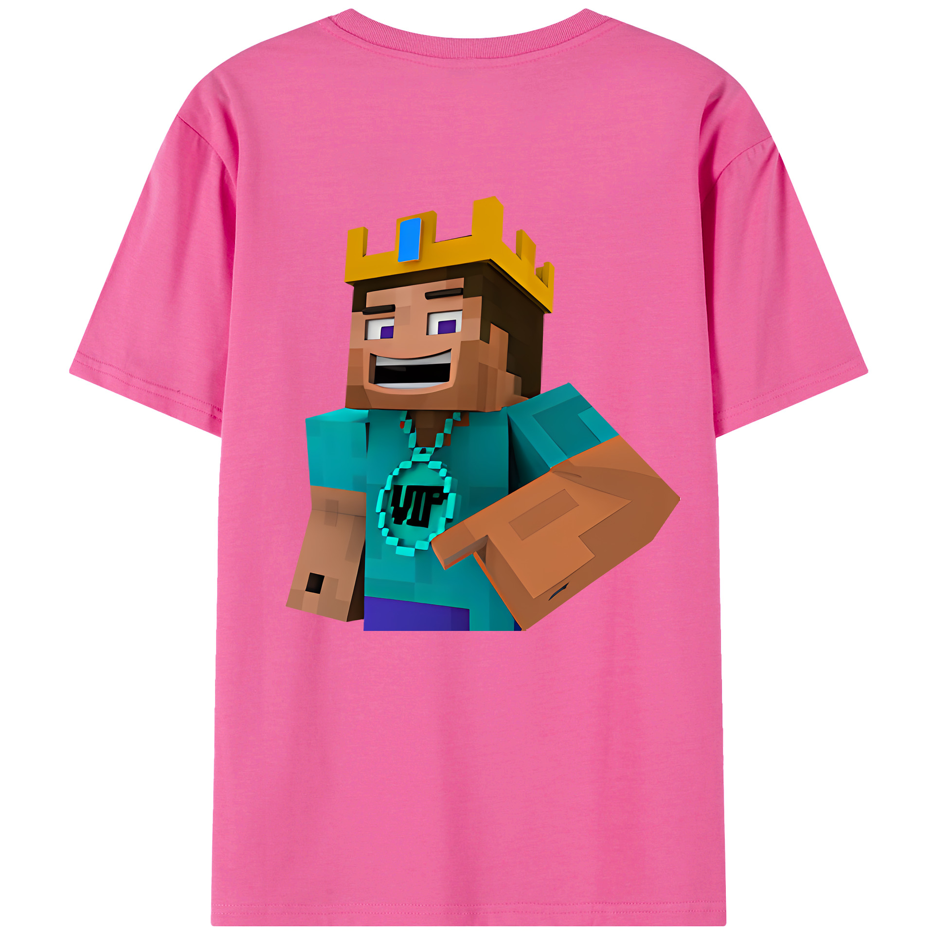 （画像用） マインクラフト ブロックの世界 Minecraft MC Block world レディース半袖Tシャツ(バックプリント)